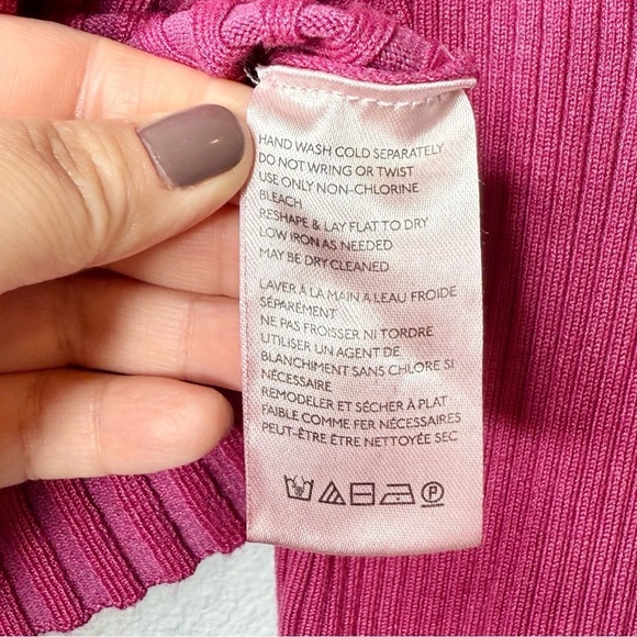 Urban Outfitters Pink Cropped 90s Ribbed Women’s Cardigan Fuzzy Collar Sz M - Picture 9 of 12